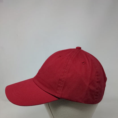 Port & Company Strapback Hat Red One Size Adjustable Vented Holes 6 Panel Blank