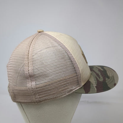 Two Dove Supply Company Trucker Hat Beige Camo One Size Mesh Snapback