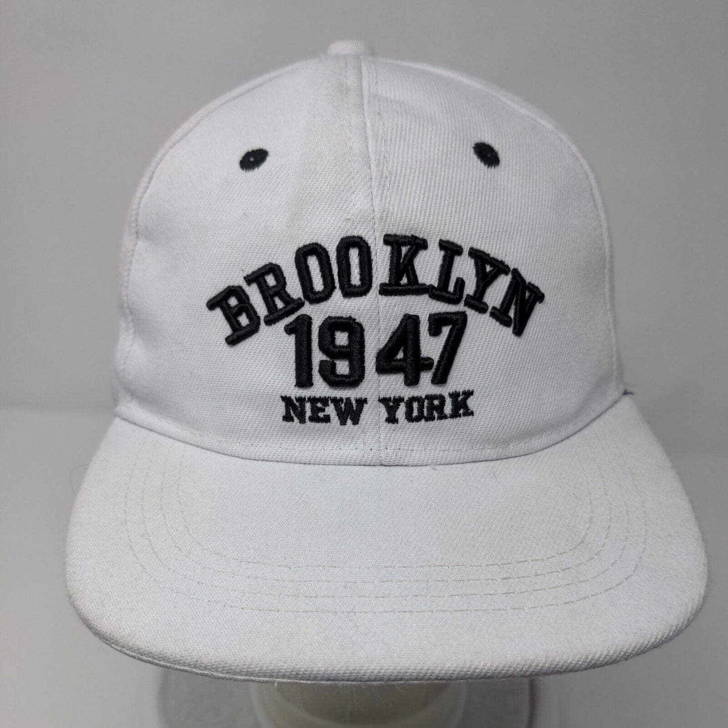 Brooklyn 1947 New York Snapback Hat White OSFA Adjustable Embroidered