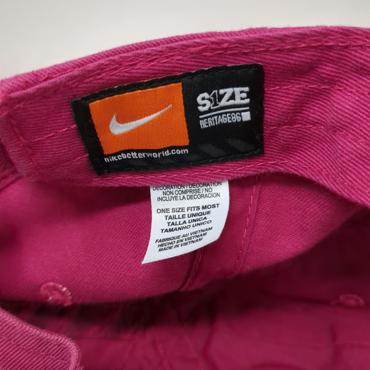 Nike Baseball Cap Pink One Size Heritage86 Embroidered Swoosh Slideback Hat