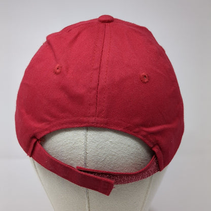 i9 Sports Strapback Hat Red One Size Adjustable Embroidered 6 Panel