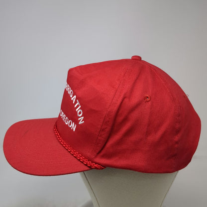 KC 5 Panel Red Hat One Size Owyhee Irrigation Nyssa Oregon Rope Snapback