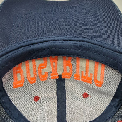Blue Rosarito Mexico Denim Baseball Cap One Size Strapback Hat Orange Stitching