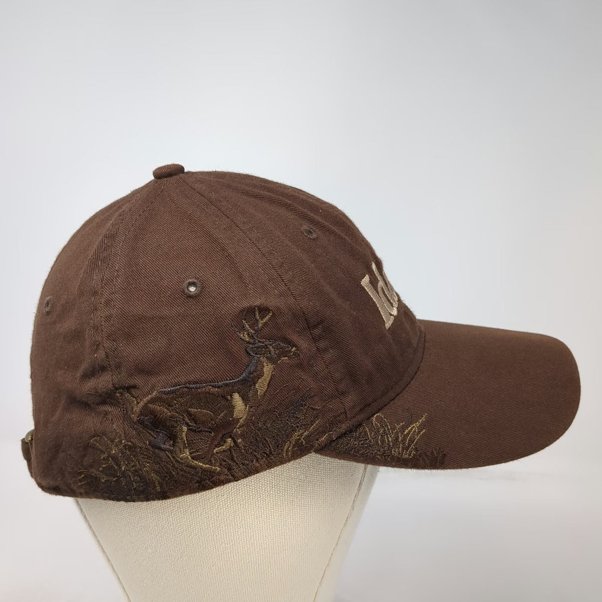 Dri Duck Idaho Baseball Cap Brown OS Cotton Deer Wildlife Graphic Slideback Hat
