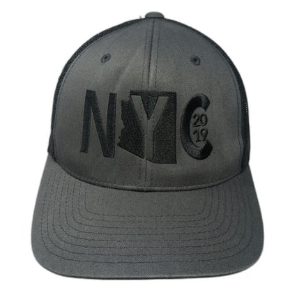 Yupoong Trucker Hat Gray One Size NYC Arizona 2019 Mesh Back Snapback Flat Brim