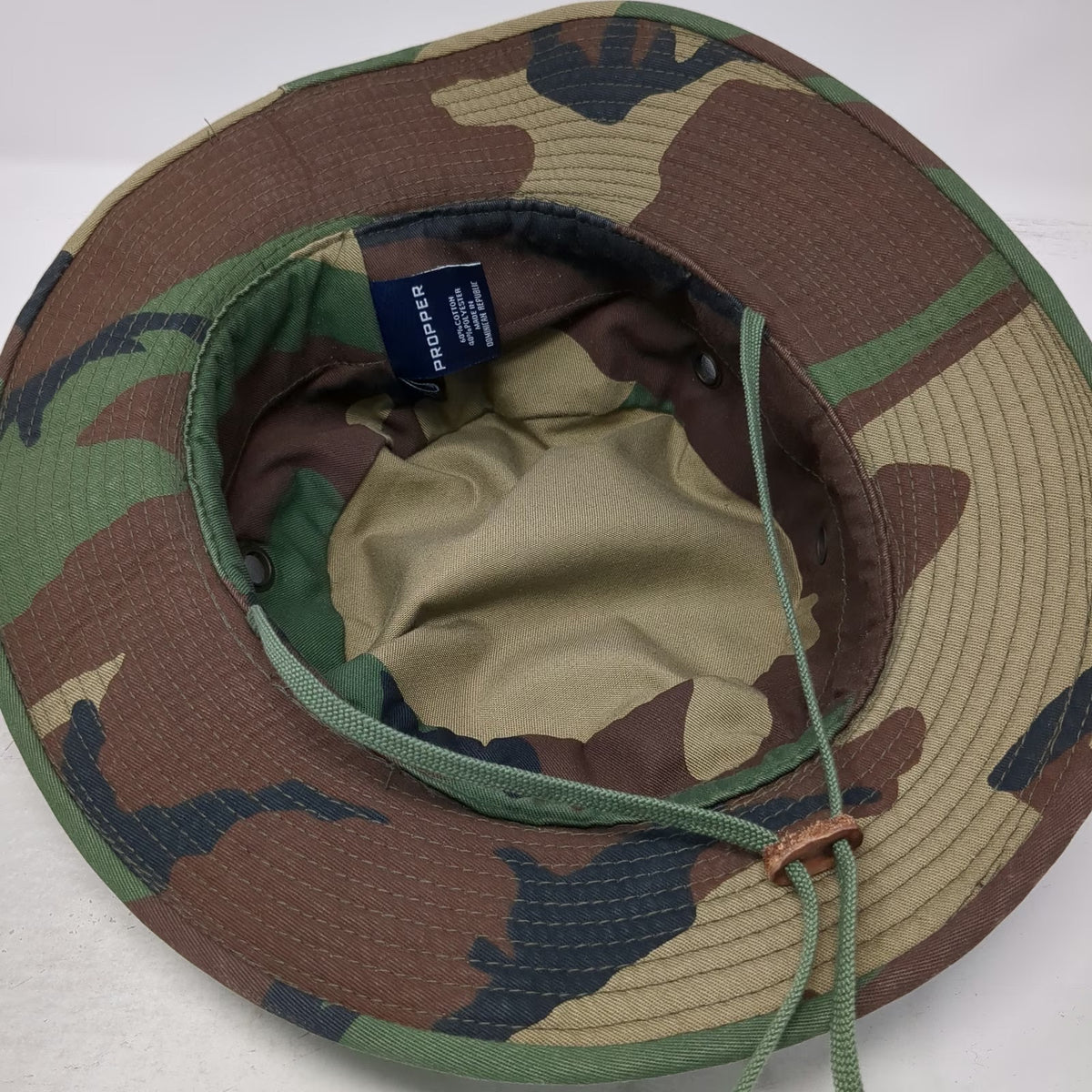Propper Boonie Hat Green Brown 7 1/2 Camouflage Chin Strap Branch Loops Outdoor
