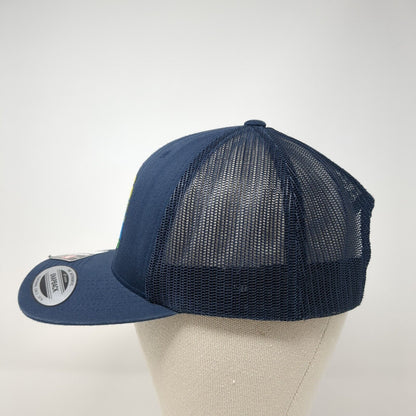 Gem State of Mind Snapback Trucker Hat Blue OS Adjustable Mesh Back Yupoong