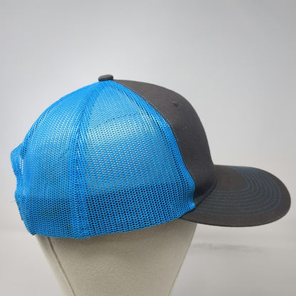 Port Authority Trucker Hat Gray Blue One Size Mesh Snapback Embroidered Logo