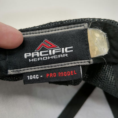 Pacific Headwear Trucker Hat Gray Black One Size DK Constructors Mesh Snapback