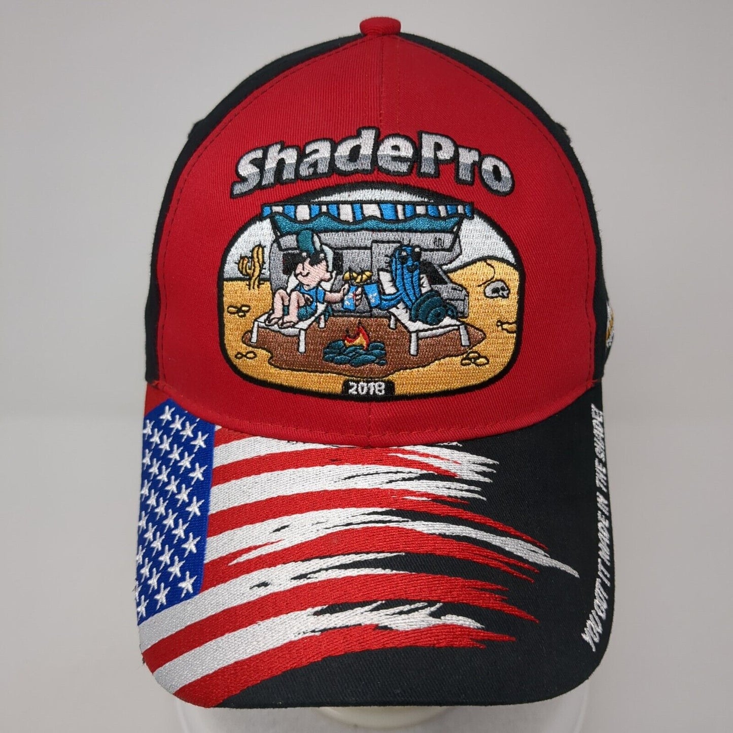 ShadePro Strapback Hat Multi One Size Adjustable ShurGrip USA Flag
