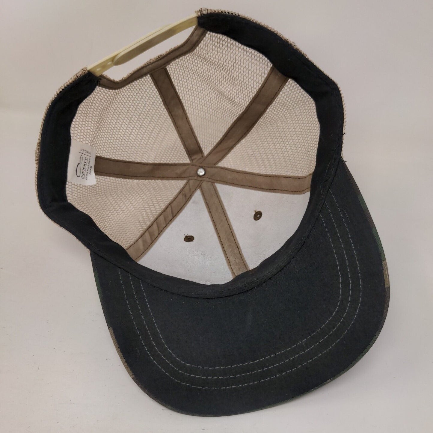 Infinity Snapback Trucker Hat Camouflage OSFM Adjustable Mesh Back 6 Panel