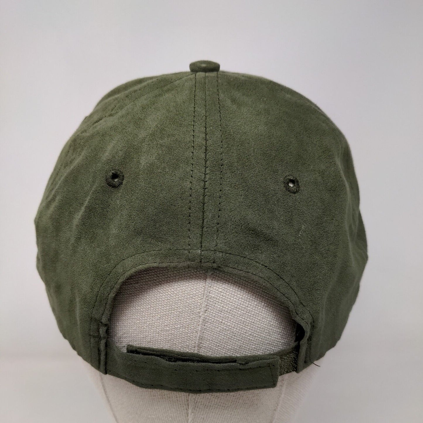 Unbranded Strapback Hat Green OSFA Adjustable 6 Panel Vent Holes Blank