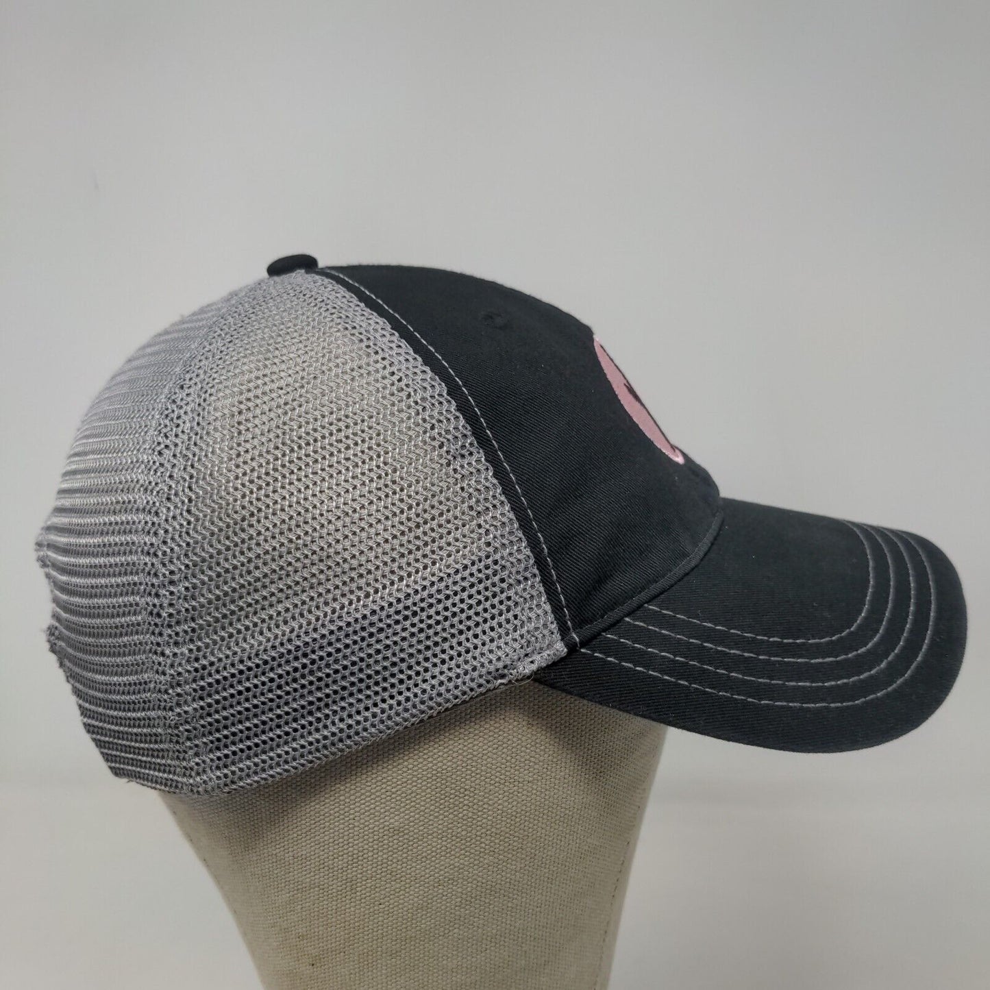 Richardson Women's Snapback Mesh Back Hat Black Gray Size M-L Embroidered Logo