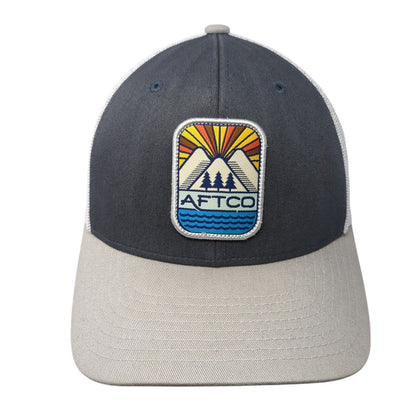 AFTCO Snapback Trucker Hat Gray OS Adjustable Embroidered Mesh Back Yupoong