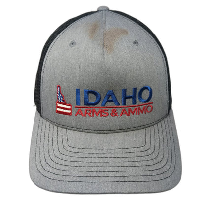 Richardson Trucker Hat Gray Black Blue Red One Size Idaho Arms & Ammo Snapback