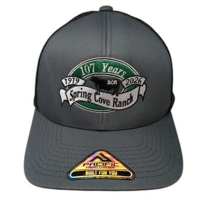 Pacific Headwear Trucker Hat Gray One Size Spring Cove Ranch Bull Mesh Snapback