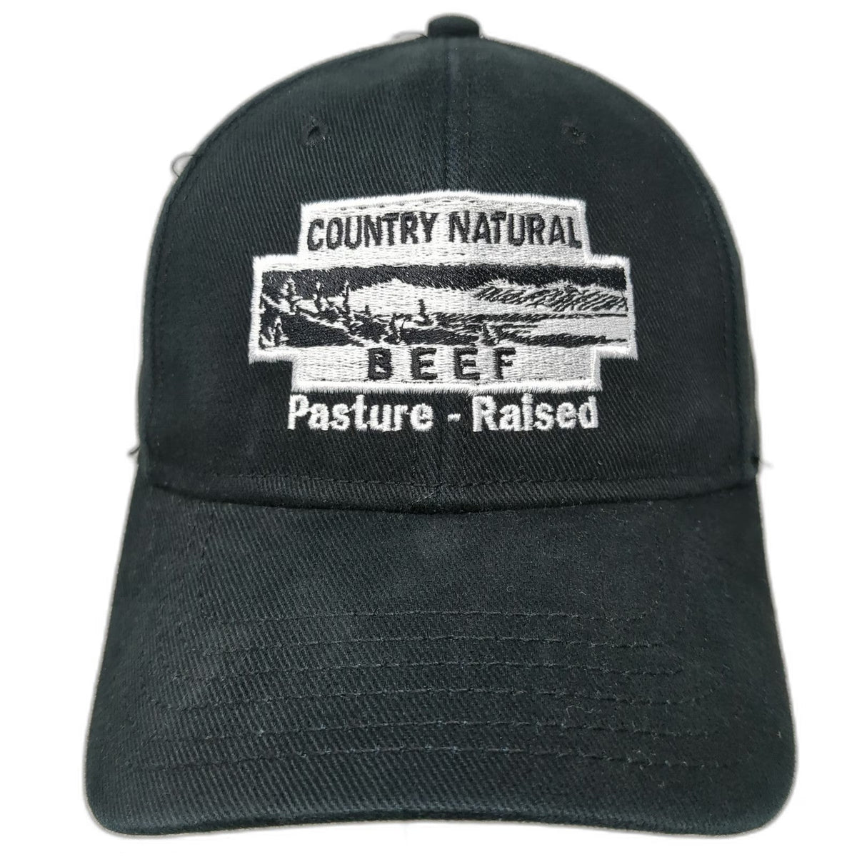 Otto Baseball Cap Black OSFM Country Natural Beef Whole Foods Cotton Hat Logo