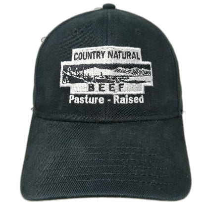 Otto Baseball Cap Black OSFM Country Natural Beef Whole Foods Cotton Hat Logo