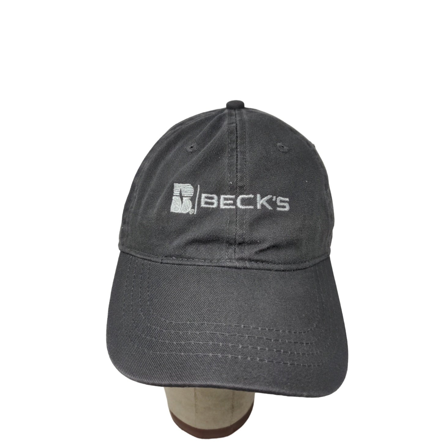 Becks Hybrid Seeds Slideback Hat OSFM Black Embroidered Logo