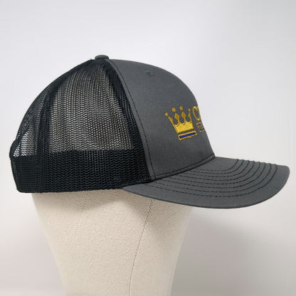 Richardson Trucker Hat Gray One Size Crown Utilities LLC Logo Snapback Mesh Back