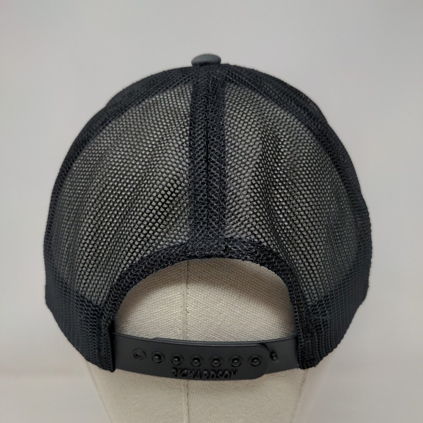 Richardson Snapback Mesh Back Trucker Hat Gray One Size Logo Patch