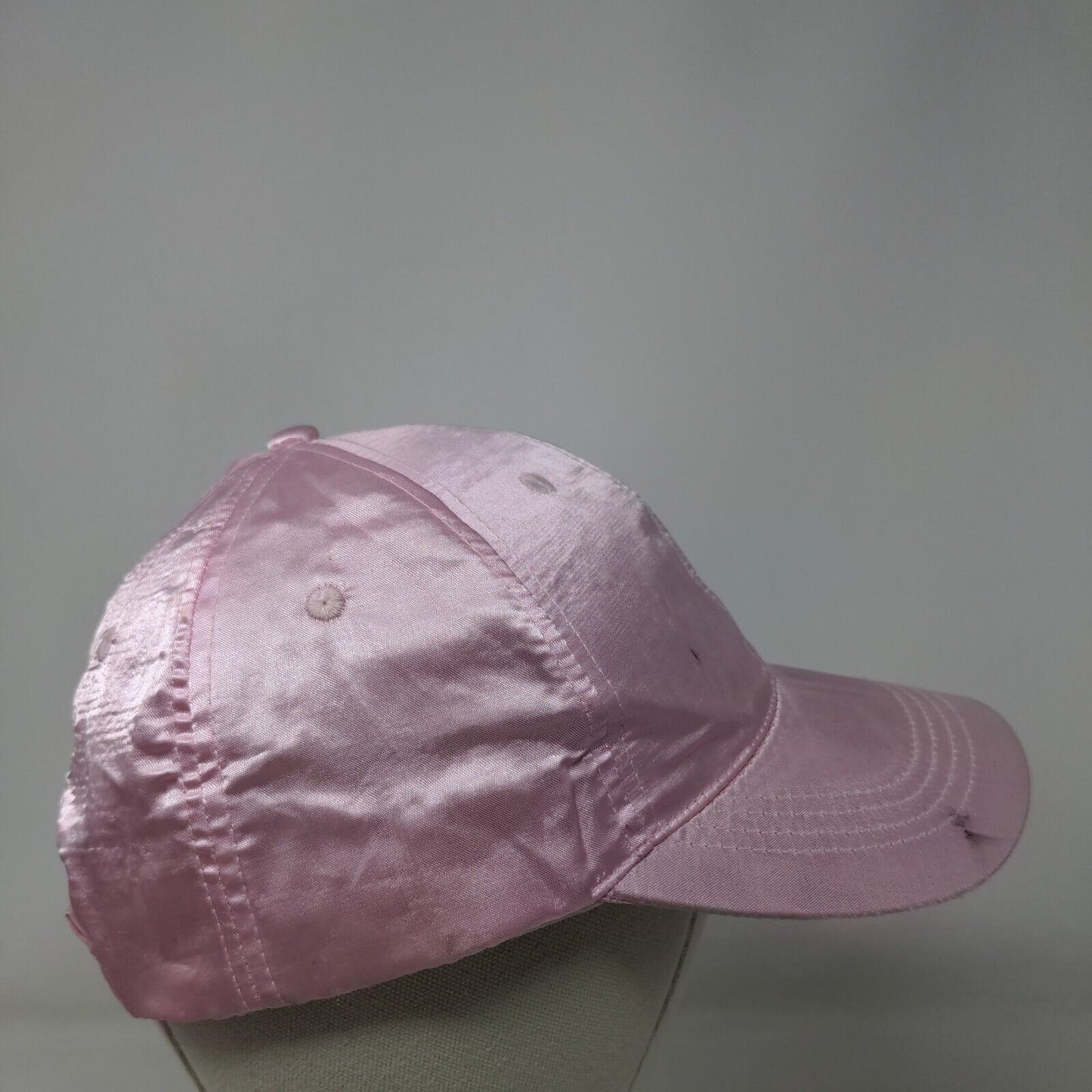 Unbranded Strapback Hat Pink One Size Adjustable Satin 6 Panel Blank