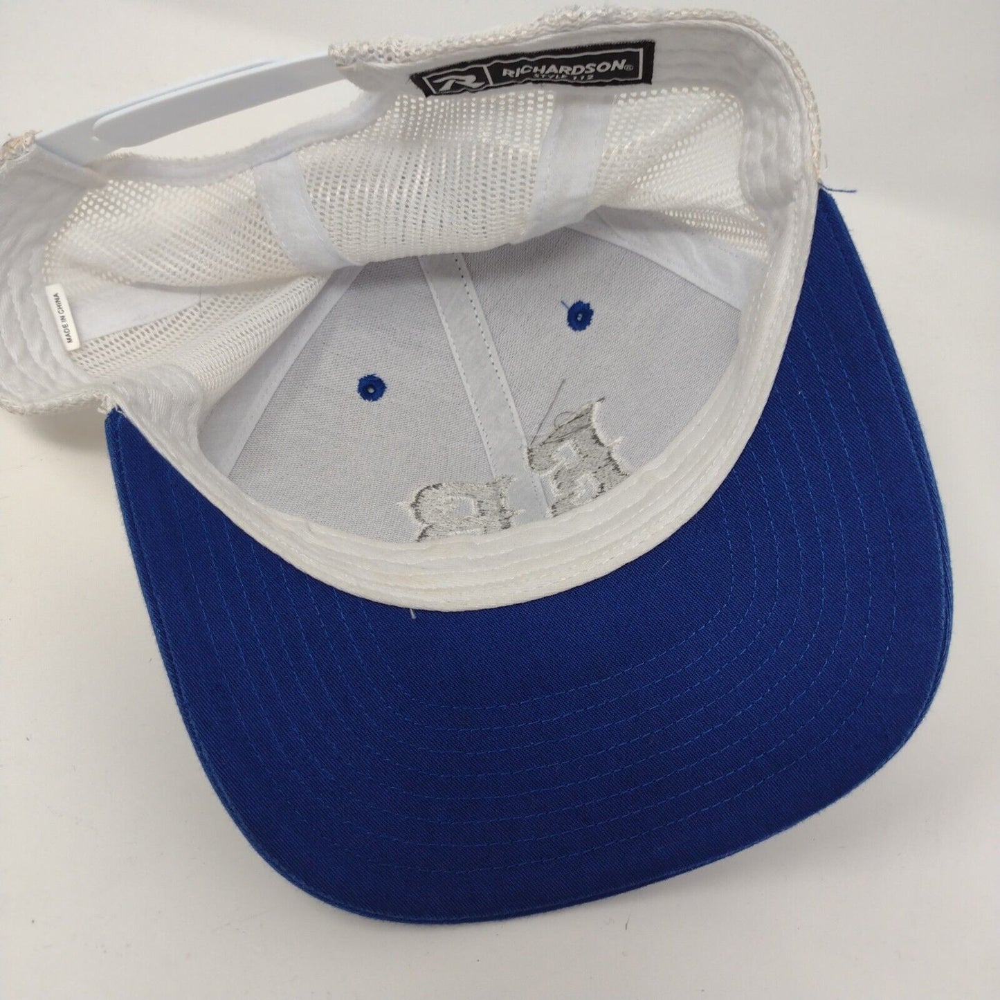 EB Snapback Trucker Hat Blue OSFA Adjustable Embroidered Mesh Back Richardson