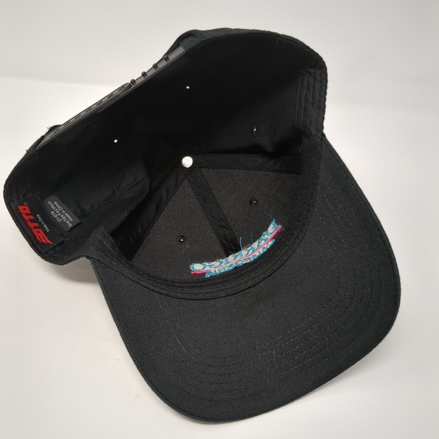 D'Arrigo California Snapback Hat Black One Size Solid Embroidered Otto
