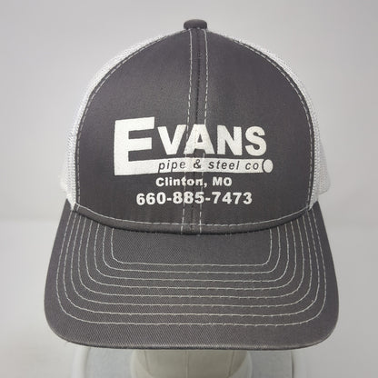 Evans Pipe & Steel Co Strapback Trucker Hat Gray One Size Mesh Back