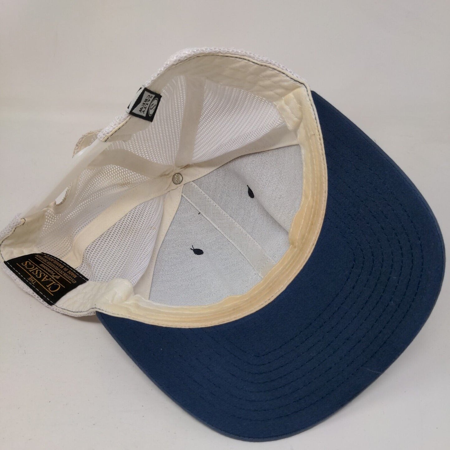 Salty Crew Fish Patch Snapback Mesh Back Trucker Hat Blue One Size Colorblock
