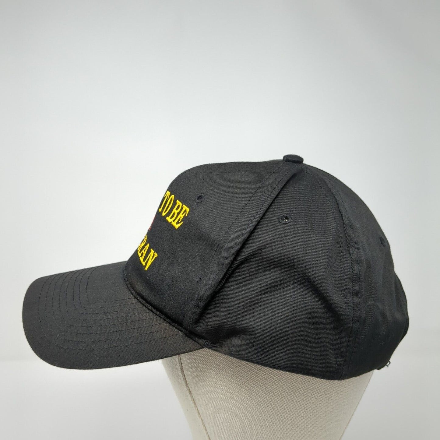 Proud To Be A Veteran Snapback Hat Black OS Adjustable Embroidered Nissun Cap