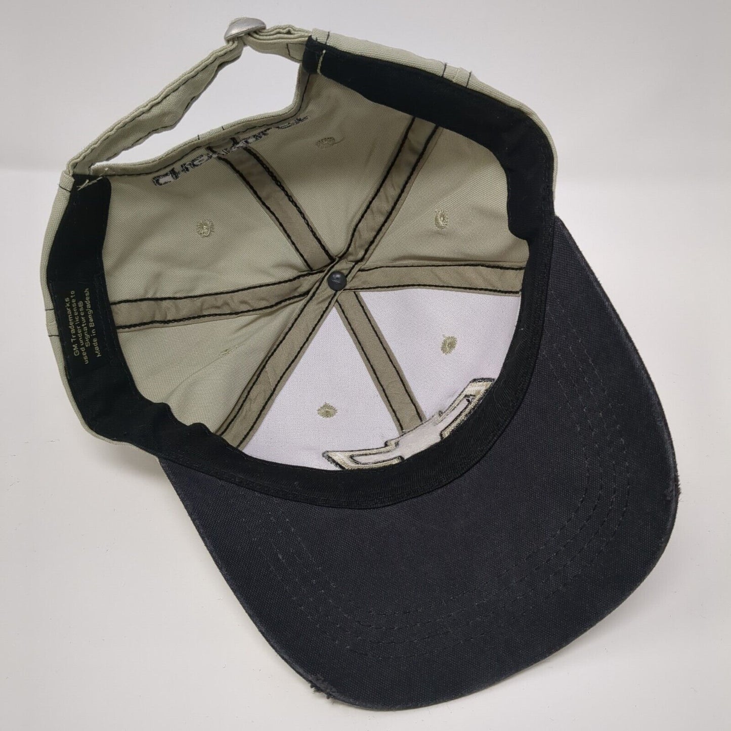 Chevrolet Slideback Hat Tanish-Green OSFA Adjustable Solid Embroidered