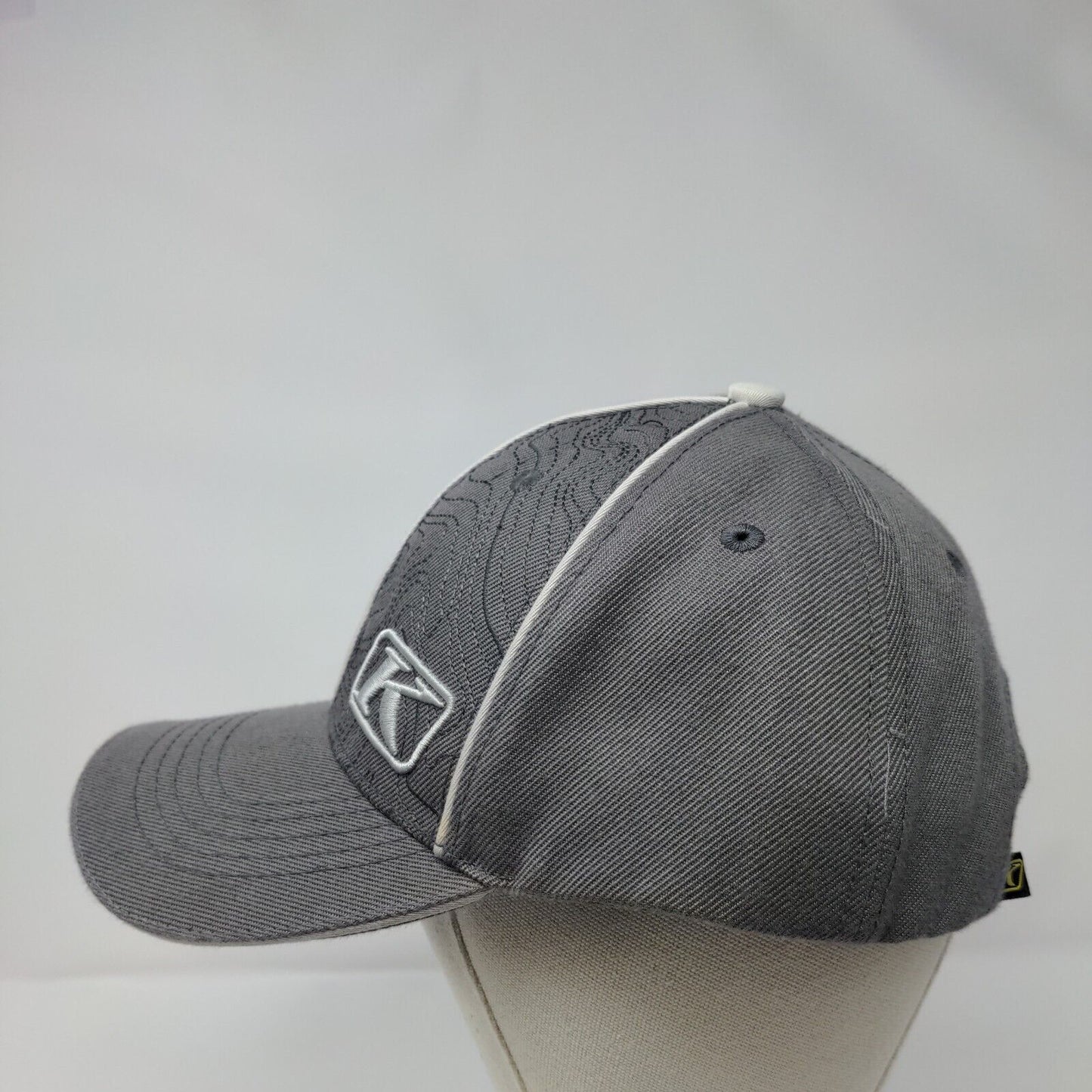 Klim Slideback Hat Gray One Size Adjustable Embroidered Vented Holes Polyester
