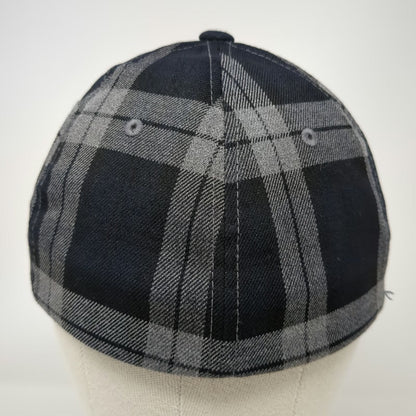Flexfit Incase Baseball Cap Black Gray M Plaid Tartan Pattern Stretchy Hat