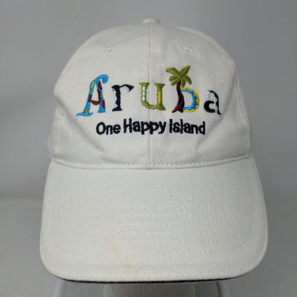 Aruba One Happy Island Slideback Hat Cream Adjustable Embroidered Logo