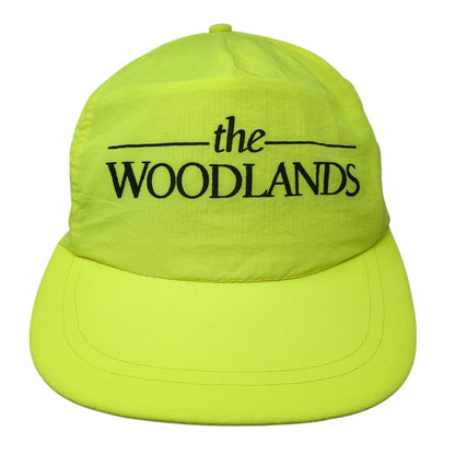 The Woodlands Snapback Hat Green One Size Adjustable Lightweight Nylon