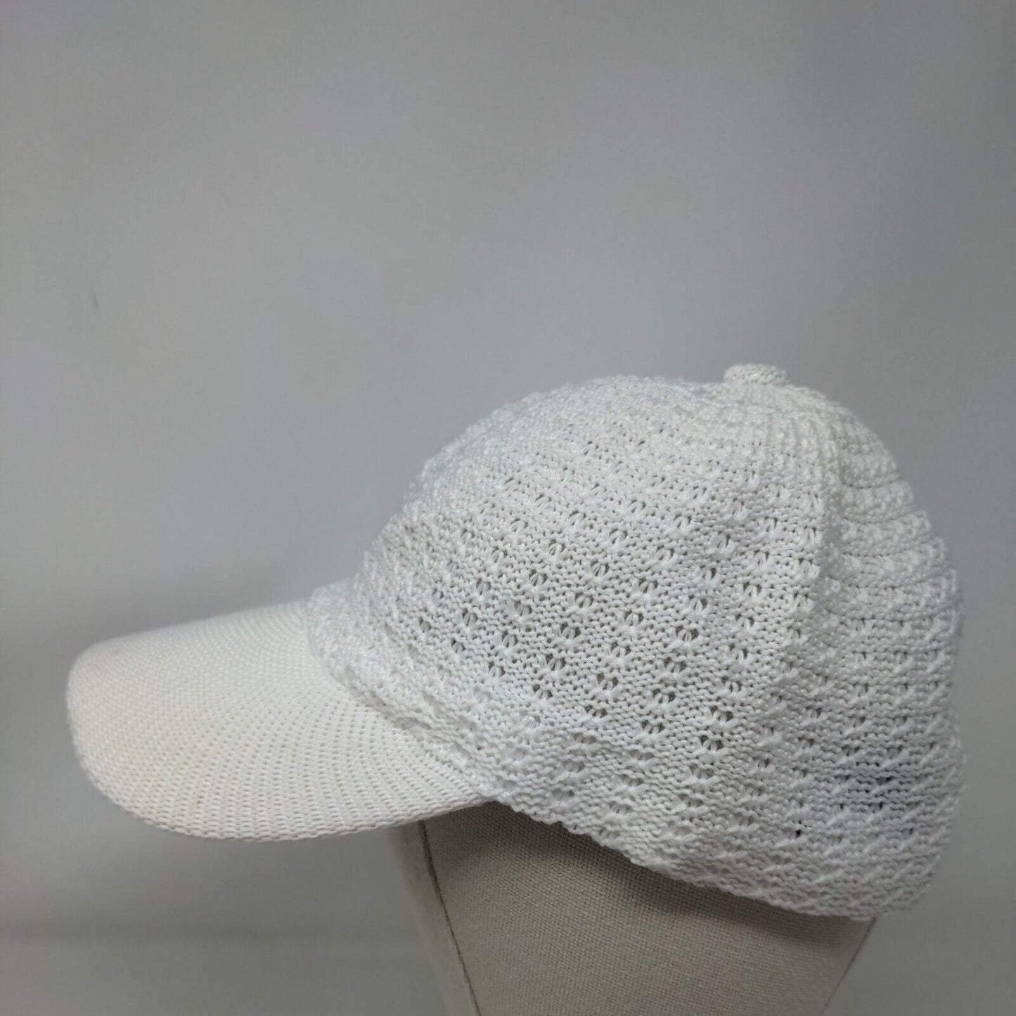 Saks Fifth Avenue Strapback Hat White One Size Crochet Adjustable Blank