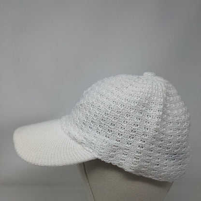 Saks Fifth Avenue Strapback Hat White One Size Crochet Adjustable Blank