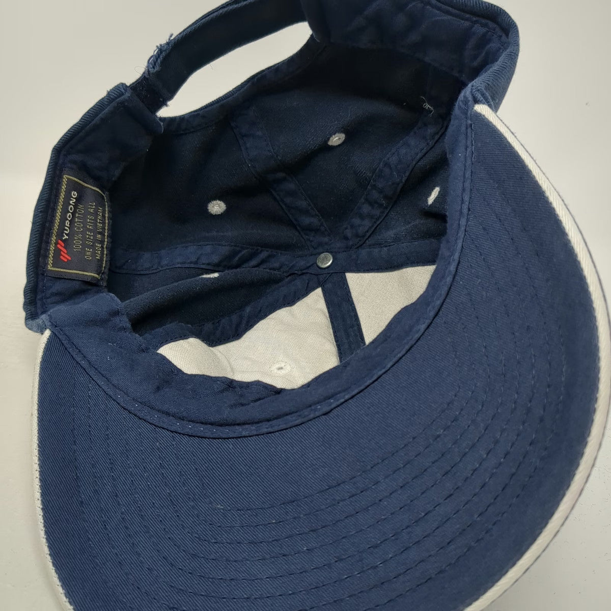 Yupoong Baseball Cap Blue One Size Hat Pilgrims Sailing Ship Graphic Strapback