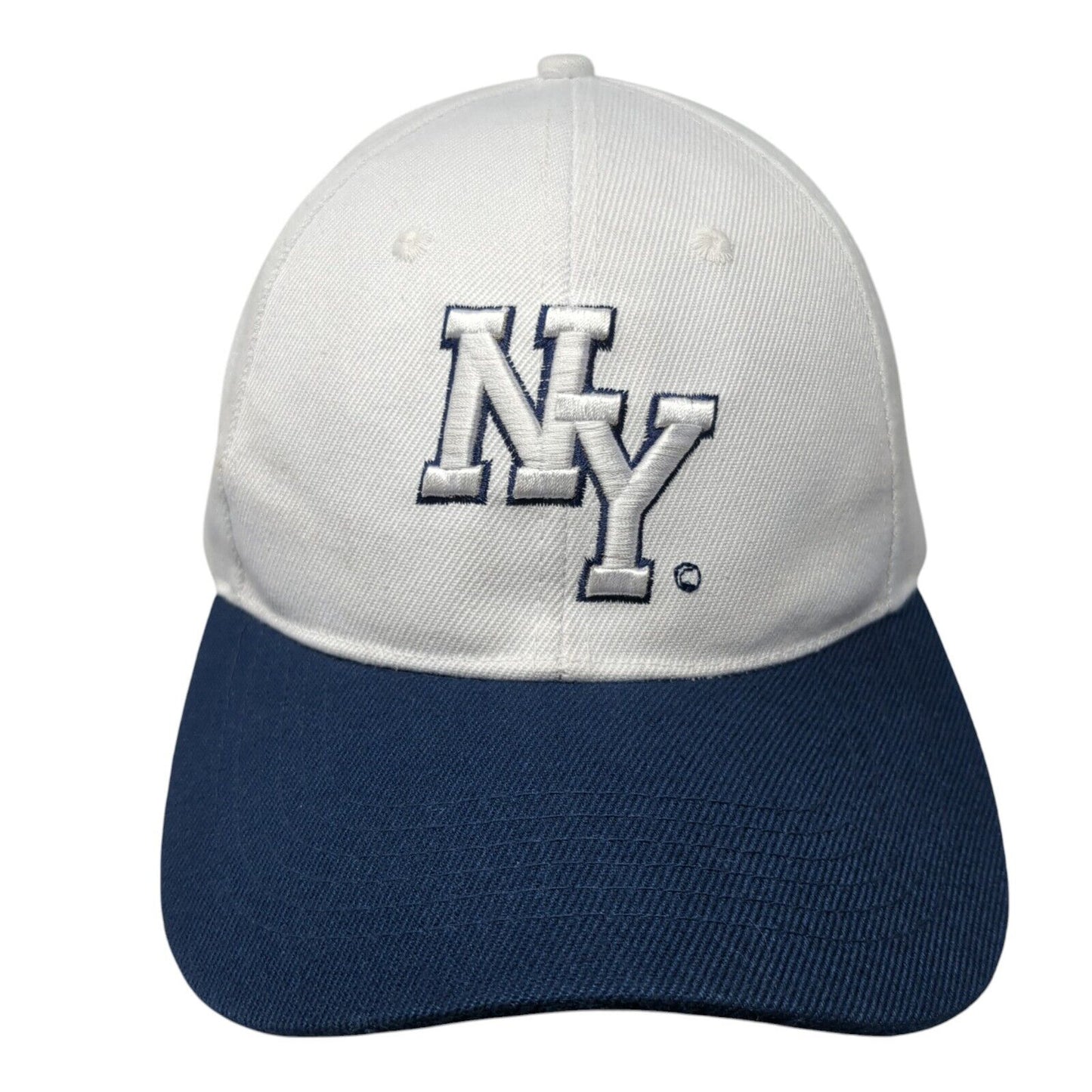 NY Strapback Hat White One Size Adjustable Embroidered Colorblock