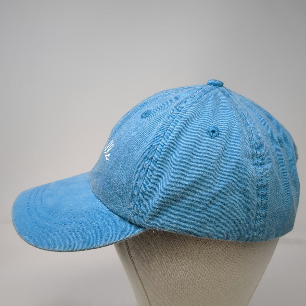 Adams Baseball Cap Blue OSFM Nashville Embroidery Leather Slideback Strap Hat