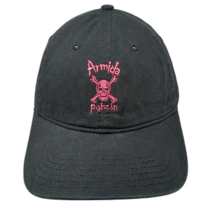 Attitude 101 Baseball Cap Black One Size Pink Embroidered Poizin Wine Skull Hat