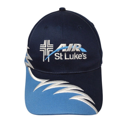 AIR St Luke's Strapback Hat Blue OSFA Adjustable Embroidered 6 Panel Cotton