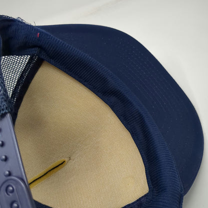 Blue Trucker Hat One Size Snapback Retired No Clock No Phone Mesh Rope Cap
