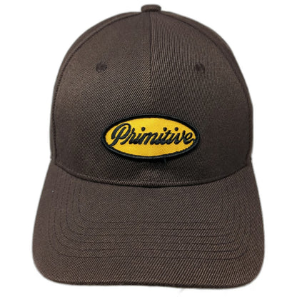 Primitive Snapback Hat Brown One Size Yellow Oval Embroidered Patch Structured