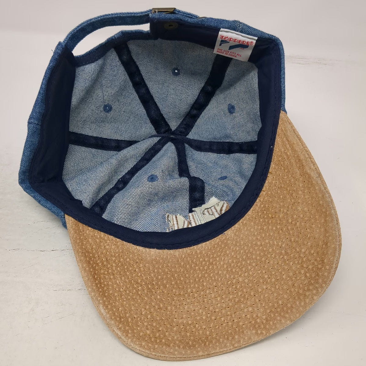 Toppiers Spike Club Baseball Cap Blue One Size Denim Slideback Adjustable Hat