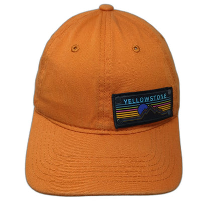 Decky Baseball Cap Orange One Size Yellowstone National Park Patch Slideback hat
