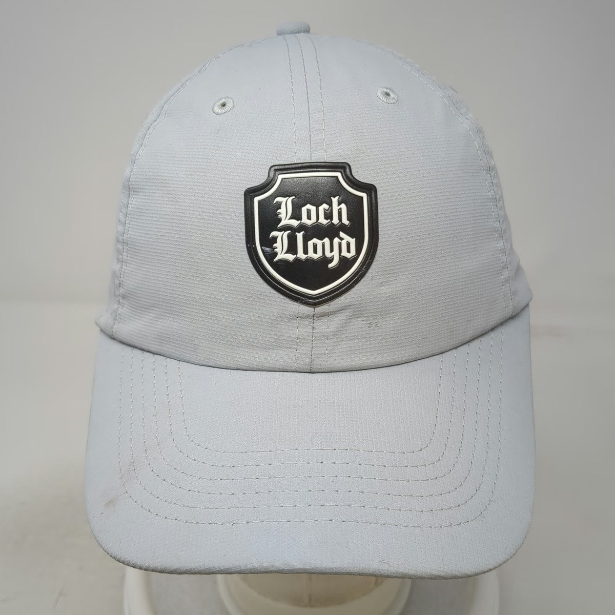 Imperial Baseball Cap Gray One Size Loch Lloyd Shield Patch Slideback Sport Hat