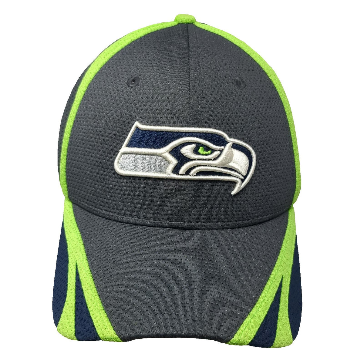 New Era Seattle Seahawks NFL Gray Green Blue White L 39THIRTY Stretch Fit Hat