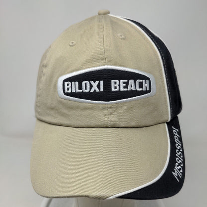 Biloxi Beach Mississippi Strapback Hat Tan OSFA Embroidered Bio-Domes